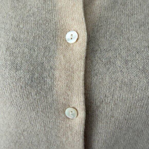 VALERIE STEVENS Beige Cream Cashmere Cardigan Sweater Medium - Picture 7 of 12